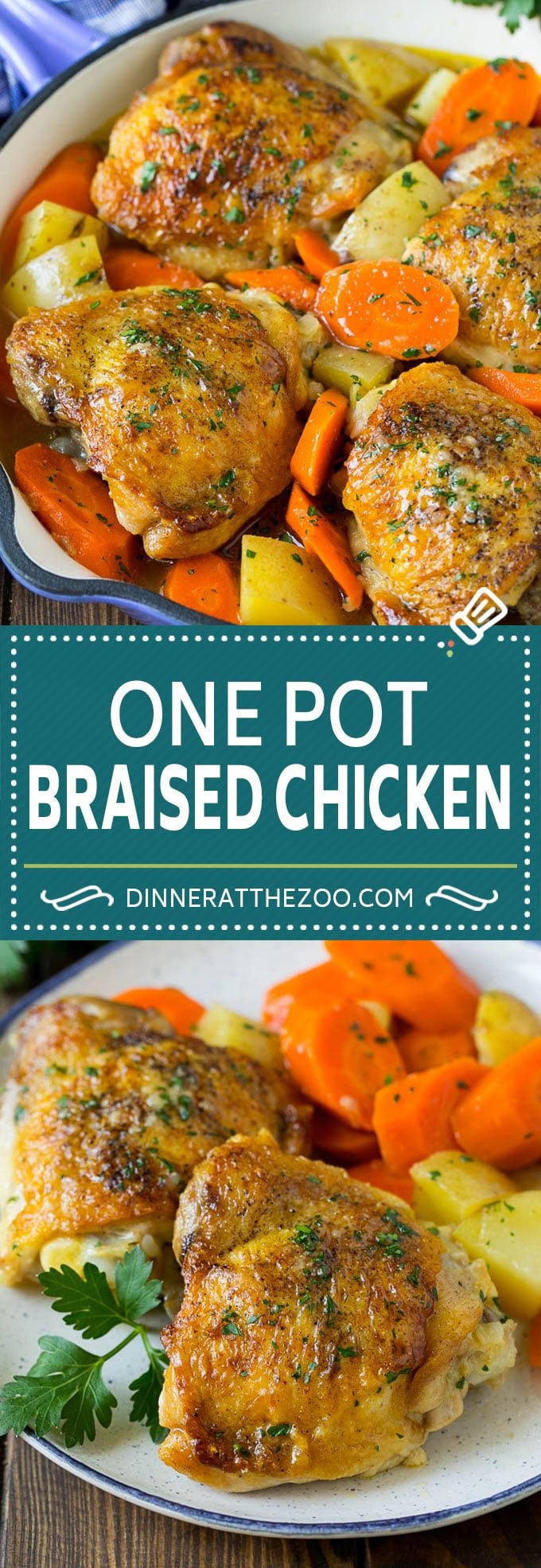 Braised Chicken with Carrots and Potatoes Recipe | One Pot Meal | Chicken with Potatoes #chicken #chickenthighs #onepot #potatoes #carrots #dinner #jonep