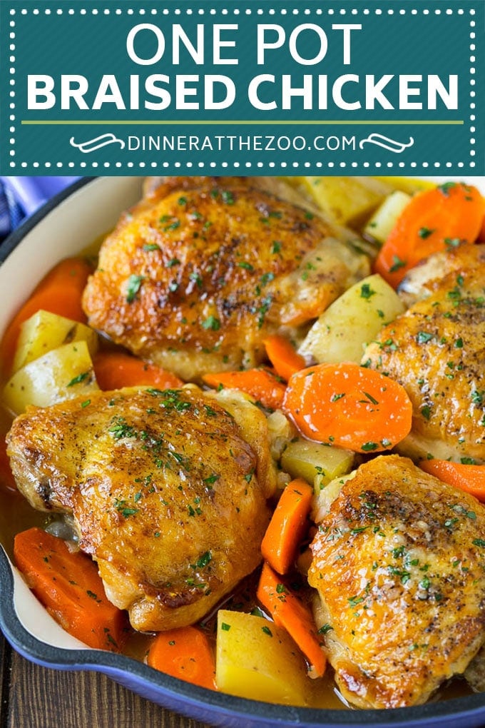 Braised Chicken with Carrots and Potatoes Recipe | One Pot Meal | Chicken with Potatoes #chicken #chickenthighs #onepot #potatoes #carrots #dinner #jonep