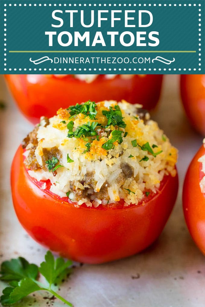 Stuffed Tomatoes Recipe | Sausage Stuffed Tomatoes #tomatoes #sausage #rice #dinner #jonep
