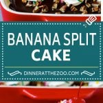 Banana Split Cake Recipe | No Bake Cake | Banana Split Dessert #banana #chocolate #nobake #cake #cheesecake #jonep