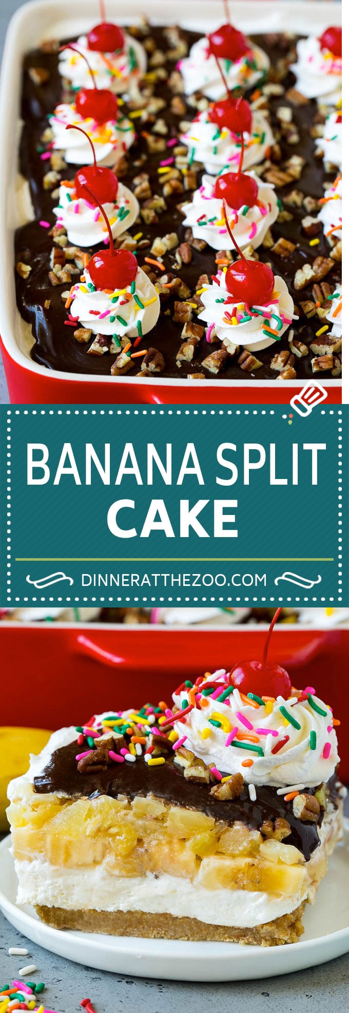 Banana Split Cake Recipe | No Bake Cake | Banana Split Dessert #banana #chocolate #nobake #cake #cheesecake #jonep