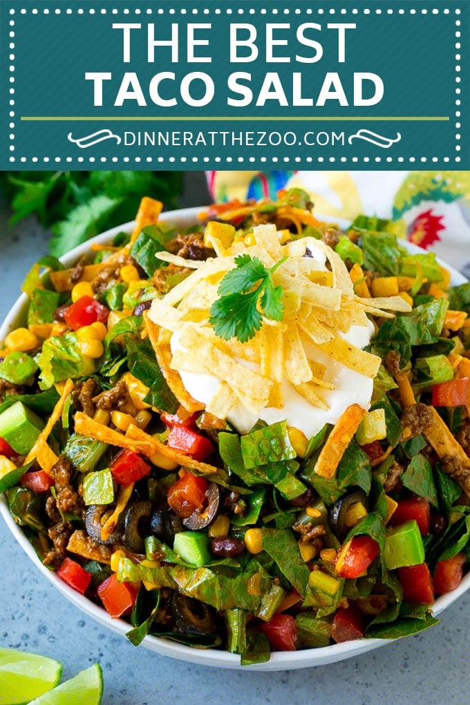 Taco Salad Recipe | Beef Taco Salad | Mexican Salad #salad #taco #beef #lunch #avocado #dinner #jonep