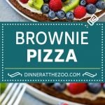 Brownie Pizza Recipe | Fruit Pizza | Dessert Pizza #brownie #pizza #chocolate #fruit #dessert #jonep