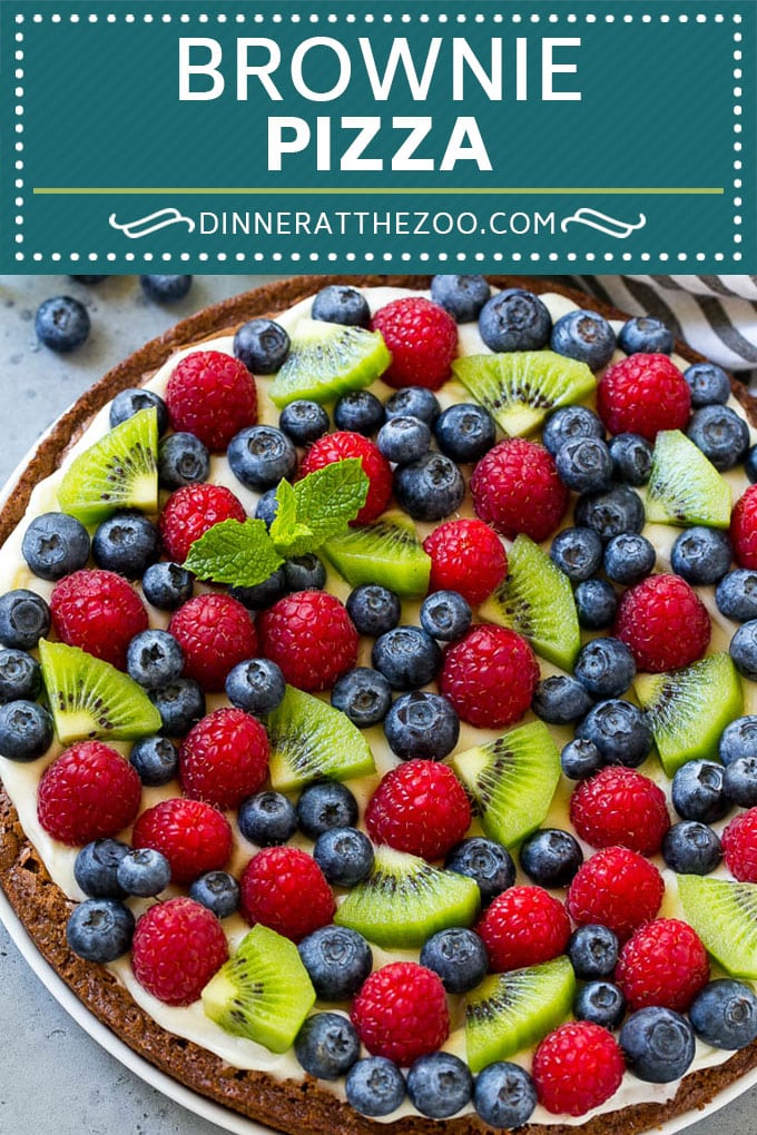Brownie Pizza Recipe | Fruit Pizza | Dessert Pizza #brownie #pizza #chocolate #fruit #dessert #jonep
