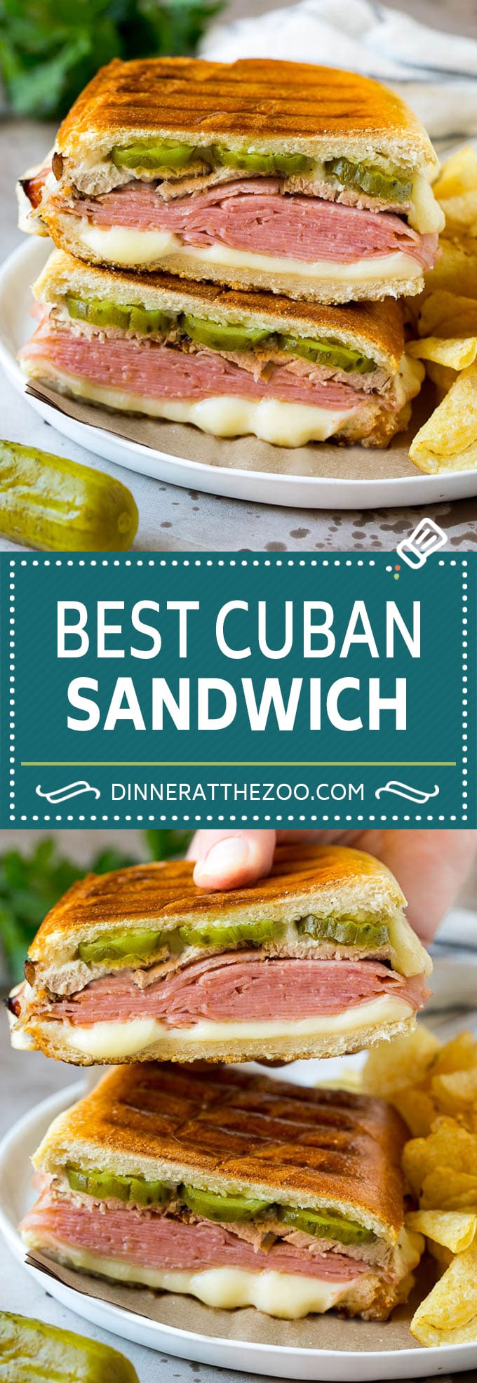 Cuban Sandwich Recipe #sandwich #pork #ham #cheese #pickles #lunch #dinner #jonep