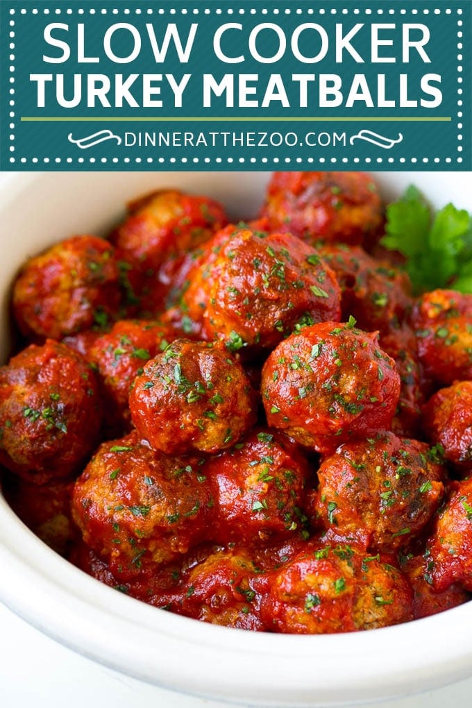 Slow Cooker Turkey Meatballs | Spaghetti and Meatballs #crockpot #slowcooker #turkey #meatballs #dinner #jonep