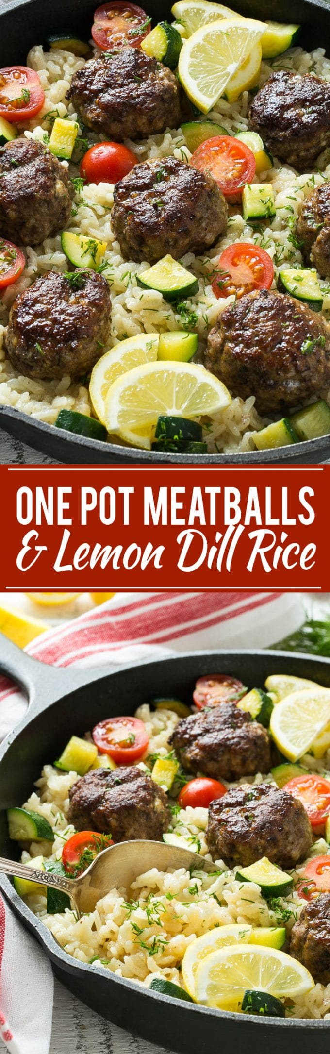 One Pot Greek Meatballs with Lemon Dill Rice Recipe | Greek Meatballs | Lemon Dill Rice #greek #meatballs #beef #rice #onepot #dinner #jonep