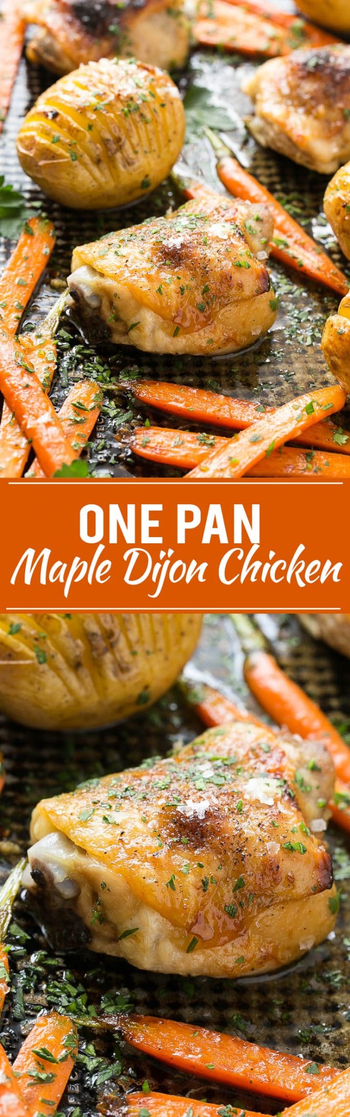 Maple Dijon Chicken with Hasselback Potatoes and Carrots Recipe | Maple Dijon Chicken | Hasselback Potatoes #chicken #maple #potatoes #fall #dinner #onepot #jonep