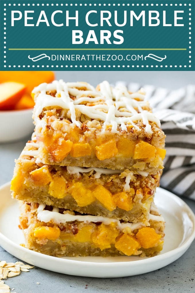 Peach Crumble Bars | Peach Bars | Peach Dessert #peaches #dessert #sweets #baking #jonep