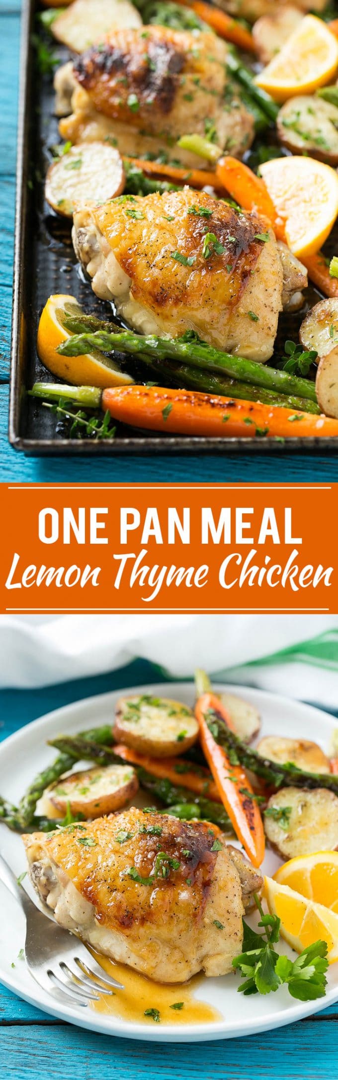 Lemon Thyme Chicken Recipe | Lemon Chicken with Vegetables | Sheet Pan Lemon Chicken #chicken #onepotmeal #carrots #potatoes #asparagus #dinner #jonep