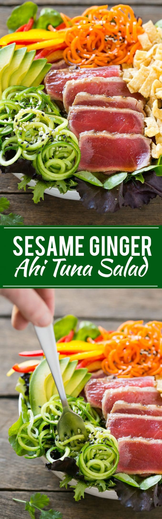 Ahi Tuna Salad with Sesame Ginger Dressing Recipe | Tuna Salad | Seafood Salad #ahi #tuna #salad #dinner #lunch #jonep