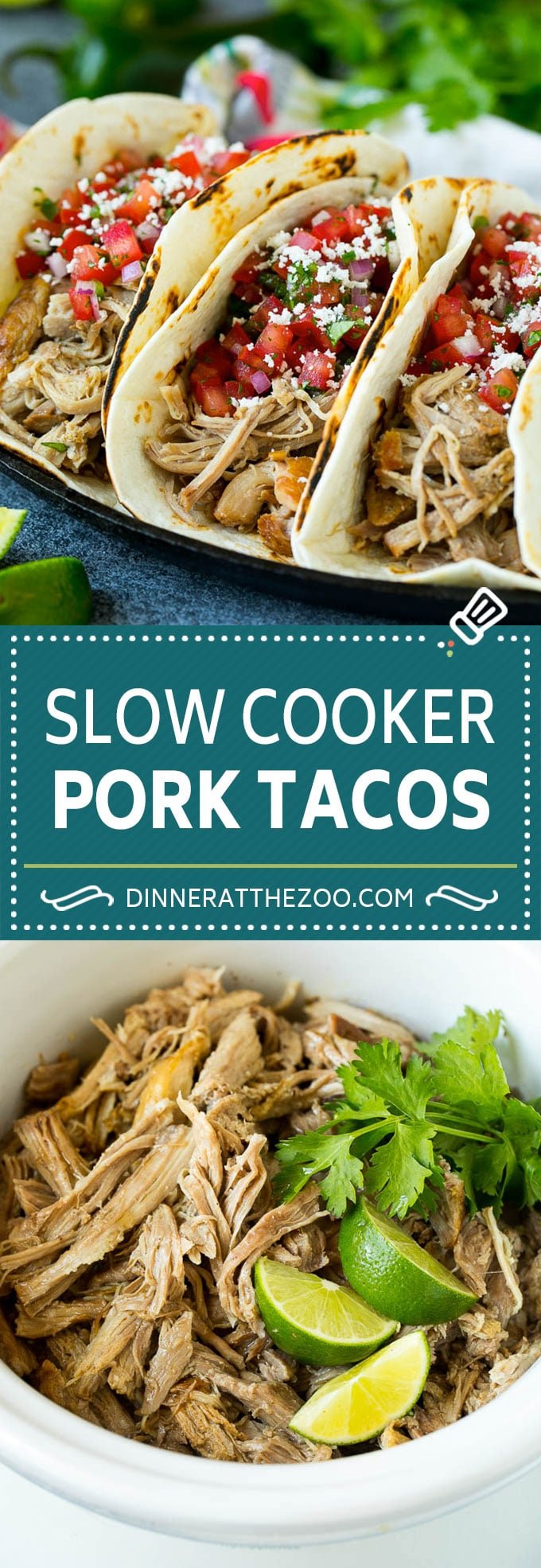 Pork Tacos Recipe | Slow Cooker Tacos #tacos #pork #slowcooker #crockpot #salsa #dinner #jonep