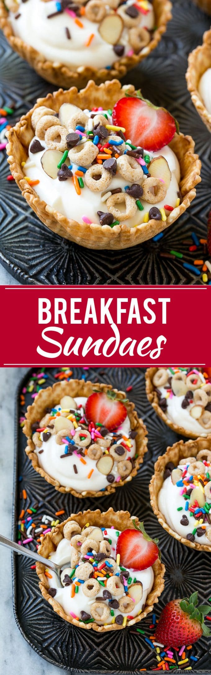Breakfast Sundaes | Kids Breakfast Idea #breakfast #yogurt #cereal #banana #jonep