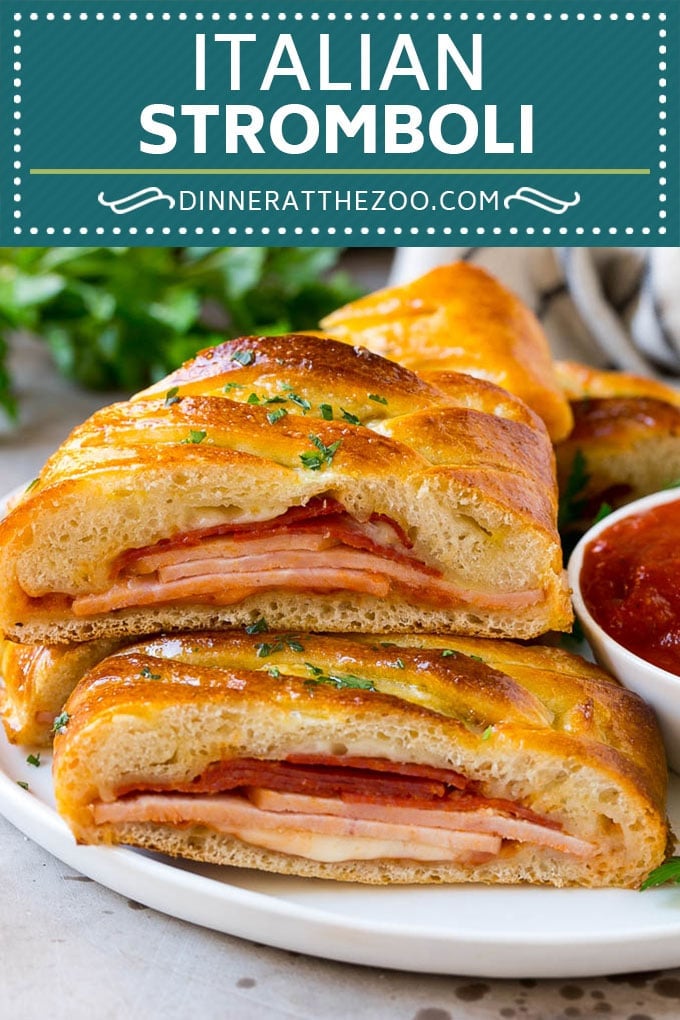Stromboli Recipe | Italian Stromboli #pepperoni #cheese #ham #dinner #jonep
