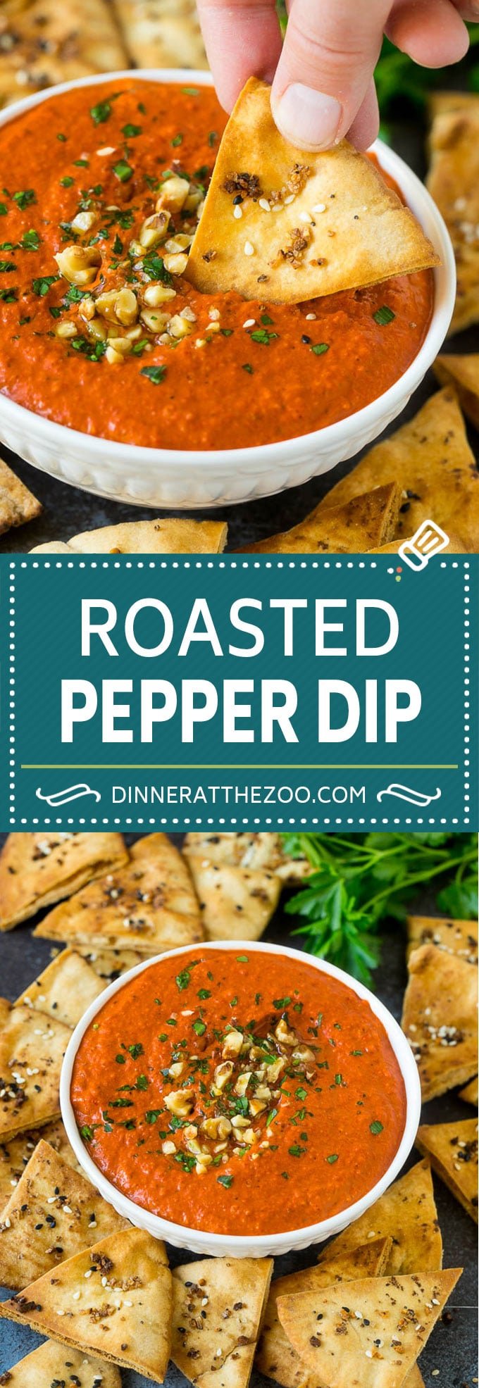 Roasted Red Pepper Dip | Muhammara Dip | Middle Eastern Dip #bellpeppers #walnuts #dip #appetizer #jonep