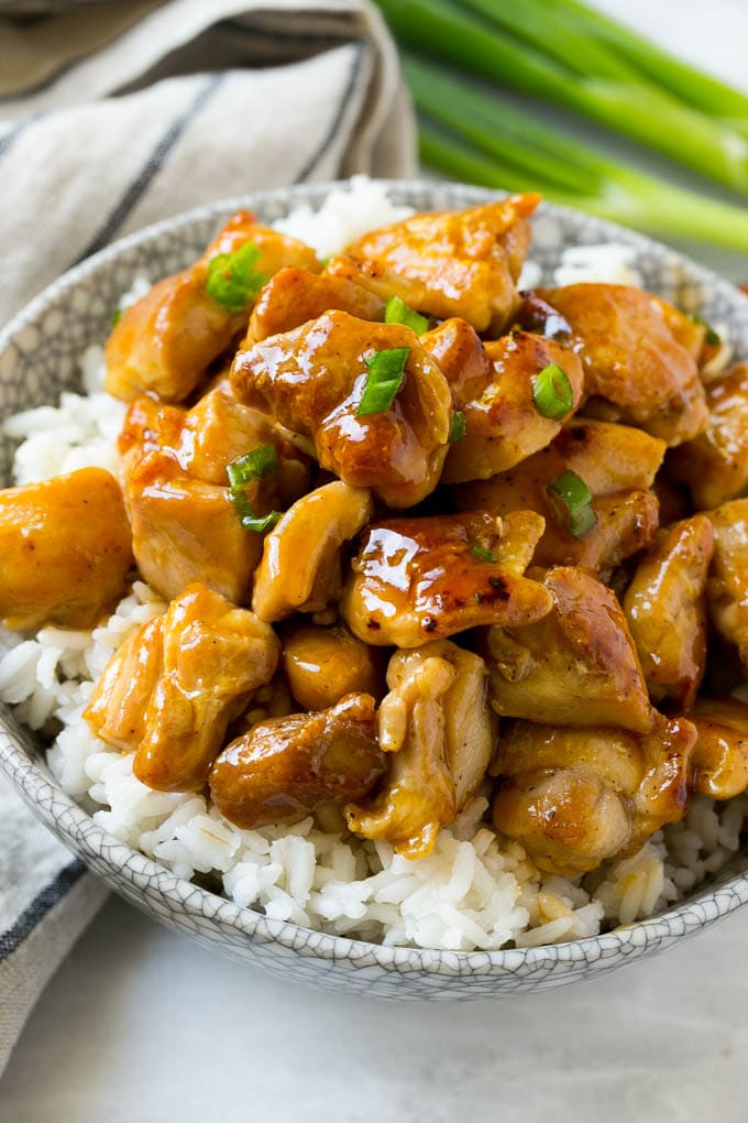 Bourbon Chicken | Sauteed Chicken | Chicken Stir Fry | Easy Chicken Recipe #chicken #dinner #jonep Sweet and savory chicken served over a bowl of rice.