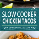 Slow Cooker Chicken Tacos Recipe | Crock Pot Chicken Tacos #tacos #chicken #slowcooker #crockpot #tacotuesday #dinner #jonep