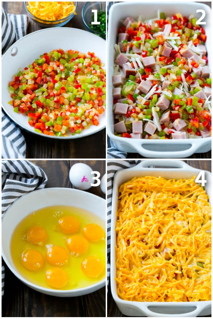 Hash Brown Egg Casserole Recipe | Breakfast Casserole with Ham | Hash Brown Casserole | Ham and Egg Casserole | Egg Casserole with Ham #casserole #breakfast #eggs #egg #hashbrown #jonep Step by step shots showing how to make an egg casserole.
