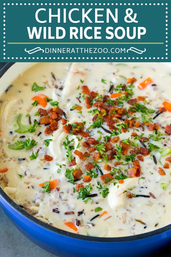 Chicken and Wild Rice Soup Recipe | Creamy Chicken Soup #chicken #rice #soup #bacon #dinner #jonep