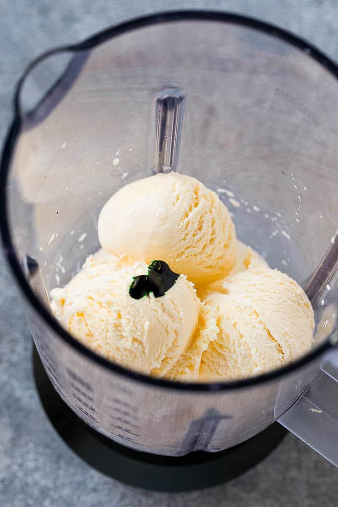 Shamrock Shake Recipe | McDonald's Shamrock Shake | Saint Patrick's Day Drink | Mint Milkshake #milkshake #stpatricksday #saintpatricksday #mint #jonep A blender of vanilla ice cream, milk, mint extract and green food coloring.
