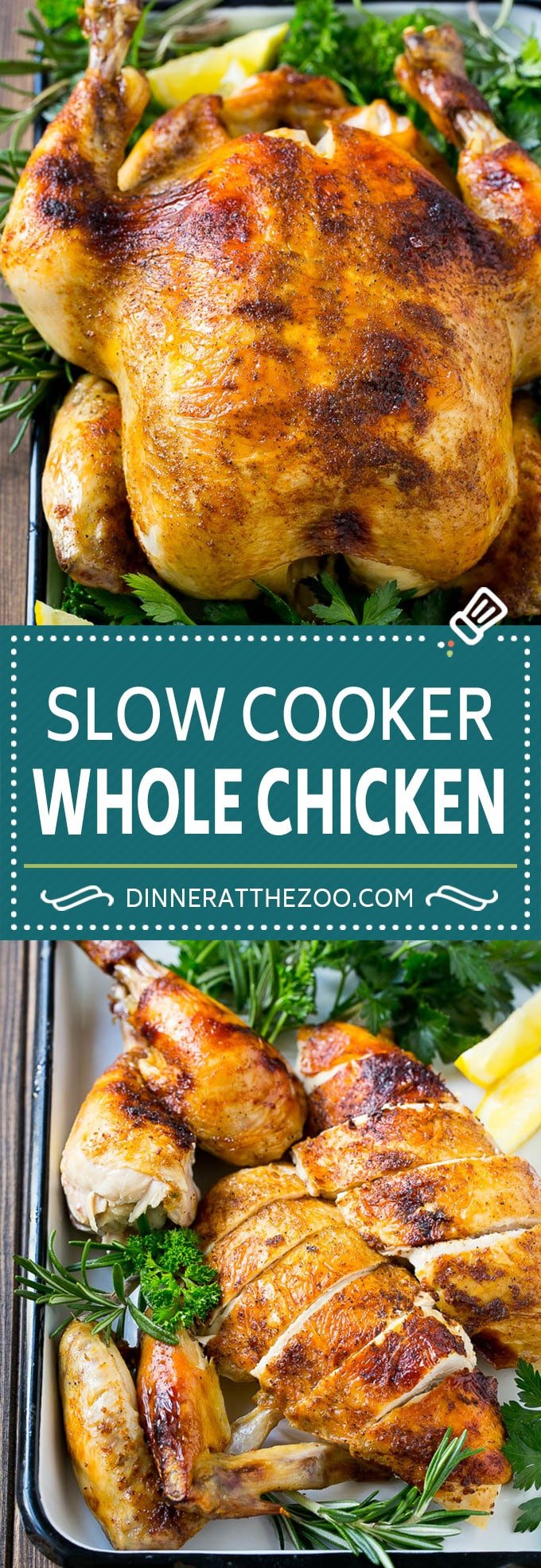 Slow Cooker Whole Chicken | Slow Cooker Rotisserie Chicken | Crock Pot Roasted Chicken | Crock Pot Whole Chicken #chicken #slowcooker #crockpot #glutenfree #dinner #jonep
