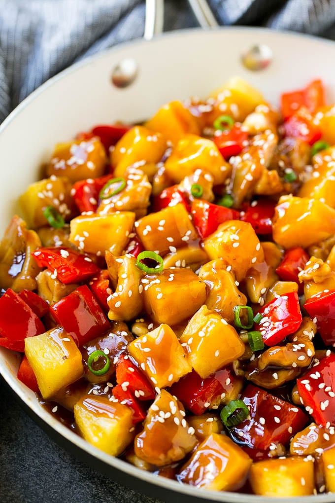 Pineapple Chicken | Hawaiian Chicken | Chicken Stir Fry #pineapple #chicken #dinner #stirfry #jonep A skillet of tropical chicken stir fry.
