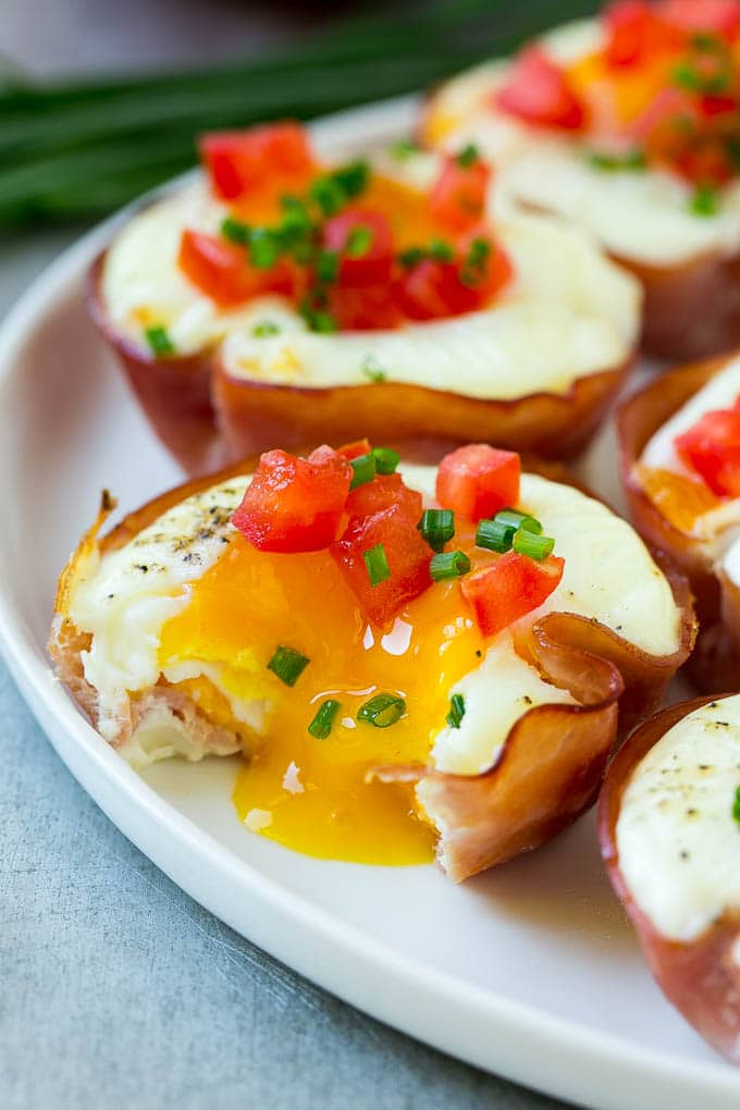 Ham and Egg Cups Recipe | Low Carb Breakfast | Ham and Eggs #ham #eggs #lowcarb #breakfast #jonep A ham and egg cup with a runny yolk.