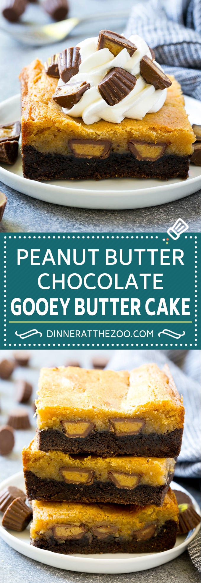 Peanut Butter Chocolate Gooey Butter Cake Recipe | Gooey Butter Cake | Peanut Butter Cake | Chocolate Peanut Butter Cake #cake #butter #peanutbutter #chocolate #dessert #jonep