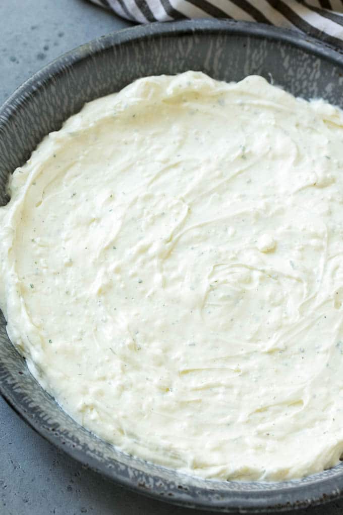 BLT Dip Recipe | Bacon Dip Recipe | Ranch Dip #dip #ranch #bacon #lettuce #tomato #appetizer #jonep A layer of cream cheese and sour cream mixed with ranch seasoning.