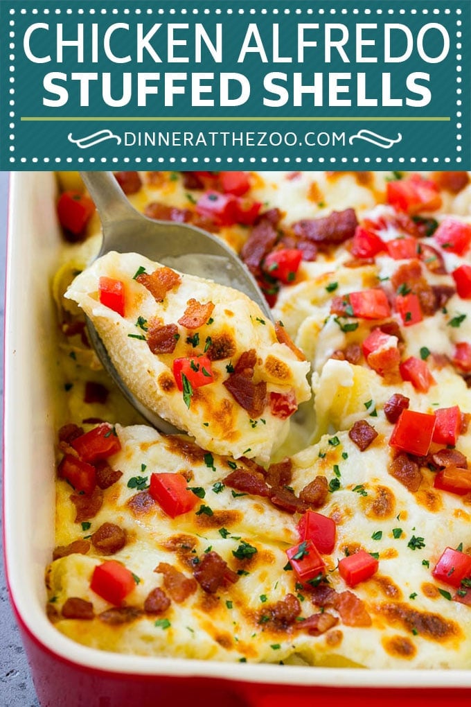 Chicken Alfredo Stuffed Shells Recipe | Stuffed Shells | Chicken Stuffed Shells | Baked Pasta #stuffedshells #alfredo #chicken #pasta #cheese #dinner #jonep