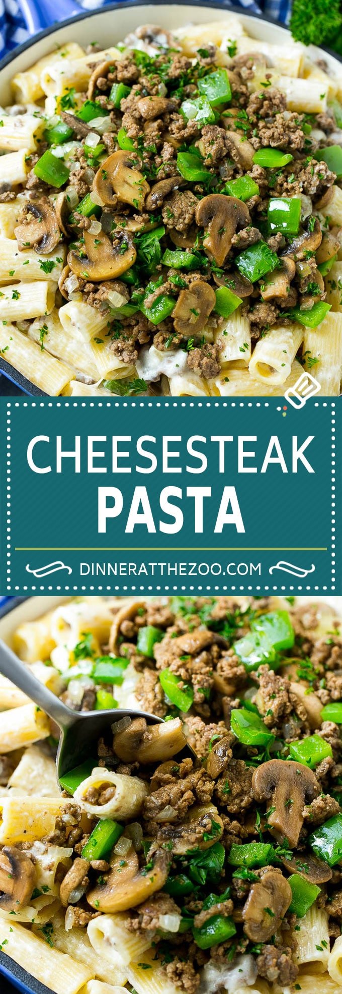 Philly Cheesesteak Pasta | Ground Beef Pasta | Creamy Pasta #phillycheesesteak #beef #pasta #peppers #mushrooms #dinner #jonep