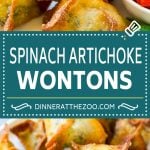 Spinach Artichoke Wontons Recipe | Fried Wontons | Wonton Appetizer #wontons #appetizer #snack #artichoke #spinach #jonep