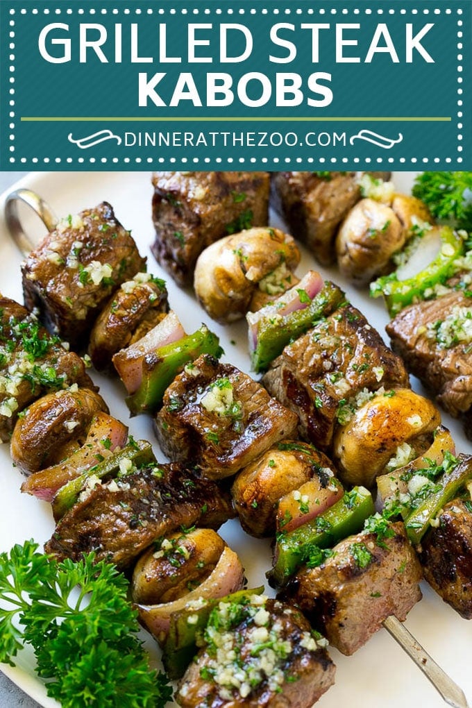 Steak Kabobs Recipe | Beef Kabobs | Grilled Steak | Steak Skewers #beef #steak #kabobs #grilling #garlic #mushrooms #jonep