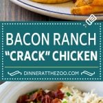 Crack Chicken Recipe | Bacon Ranch Chicken | Slow Cooker Chicken #chicken #ranch #bacon #cheese #slowcooker #crockpot #lowcarb #keto #dinner #jonep
