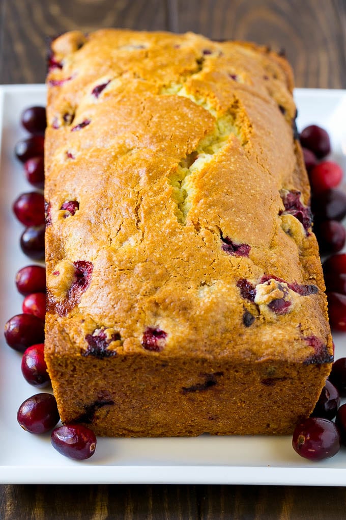 Cranberry Bread Recipe | Cranberry Loaf | Cranberry Orange Bread #cranberry #bread #baking #dessert #fall #jonep A baked loaf of fresh cranberry bread.