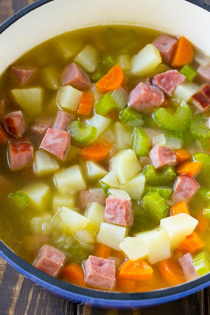 Ham and Potato Soup | Ham Soup | Potato Soup #soup #ham #potato #dinner #comfortfood #jonep A pot full of ham, potatoes and vegetable simmered in chicken broth.