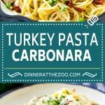 Turkey Pasta Carbonara | Turkey Pasta | Leftover Turkey Recipe #turkey #pasta #bacon #peas #dinner #jonep