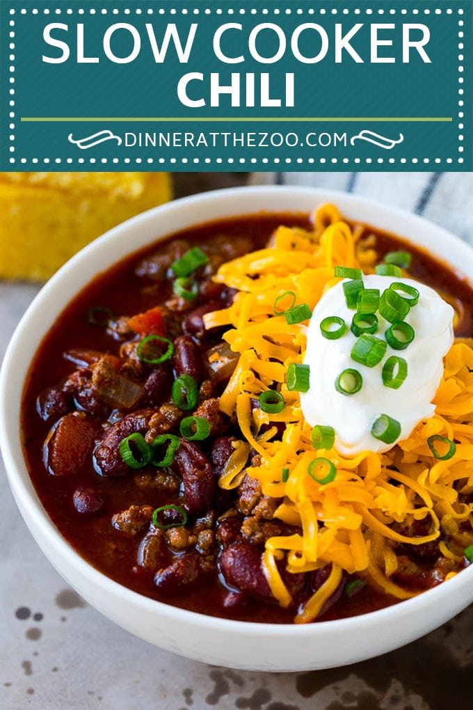 Slow Cooker Chili Recipe | Crock Pot Chili | Beef Chili | Beef and Bean Chili #chili #soup #beef #slowcooker #crockpot #dinner #jonep