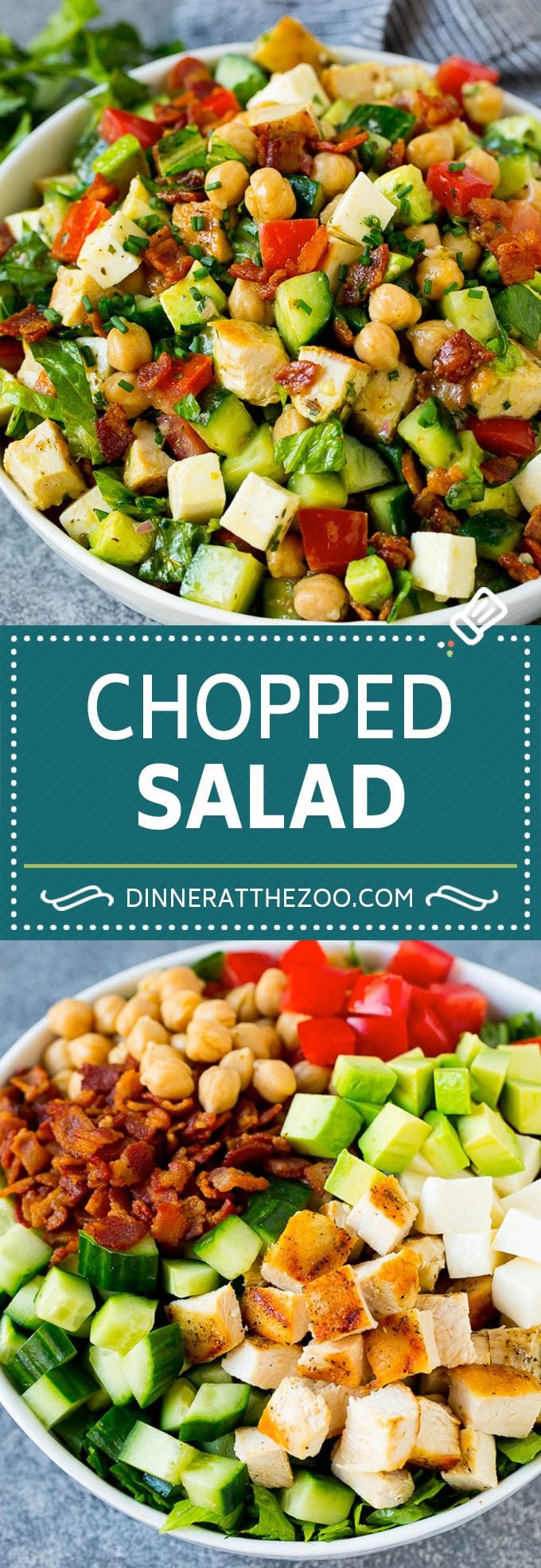 Chopped Salad Recipe | Chicken Salad | Avocado Salad #salad #chicken #avocado #bacon #glutenfree #dinner #jonep #lunch