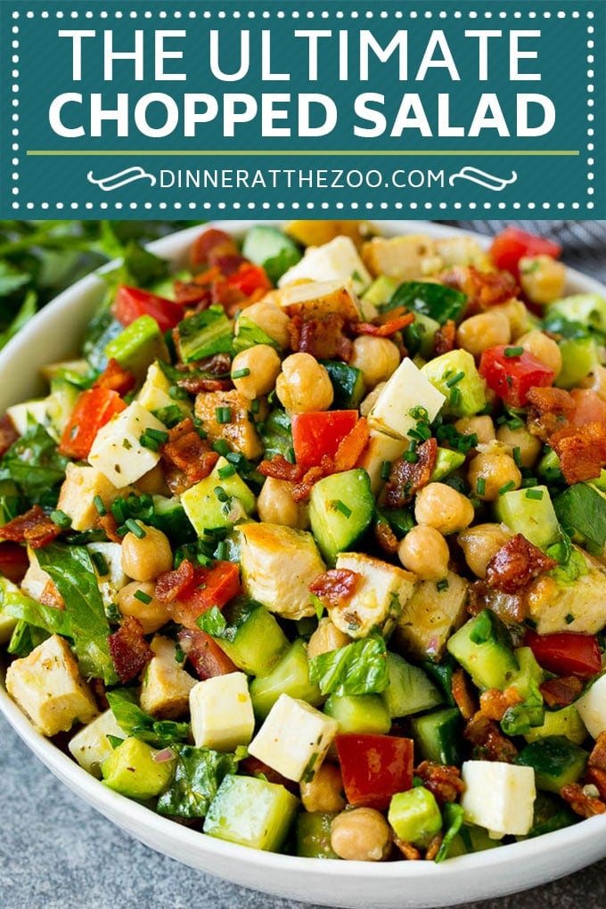 Chopped Salad Recipe | Chicken Salad | Avocado Salad #salad #chicken #avocado #bacon #glutenfree #dinner #jonep #lunch