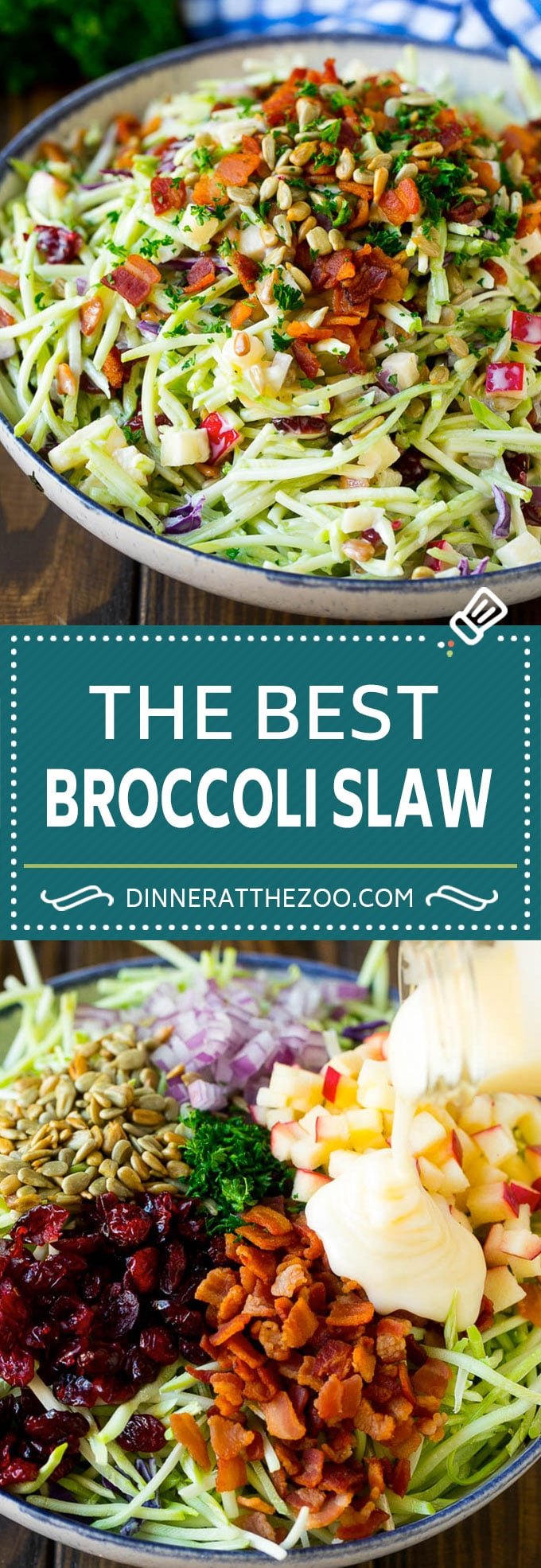 Bacon Broccoli Slaw Recipe | Coleslaw Recipe | Broccoli Slaw #broccoli #slaw #salad #apple #bacon #sidedish #lunch #jonep