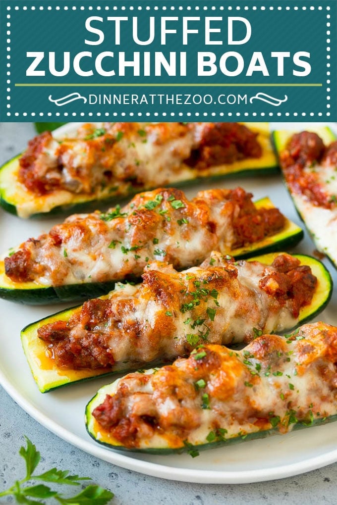 Stuffed Zucchini Boats Recipe | Baked Zucchini | Low Carb Zucchini #dinner #lowcarb #keto #zucchini #sausage #jonep