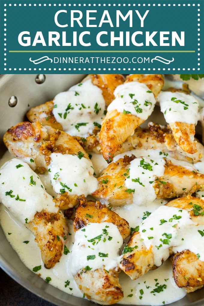 Creamy Garlic Chicken Recipe | Chicken Breast Tenders | Sauteed Chicken #chicken #garlic #parmesan #dinner #glutenfree #keto #lowcarb #jonep