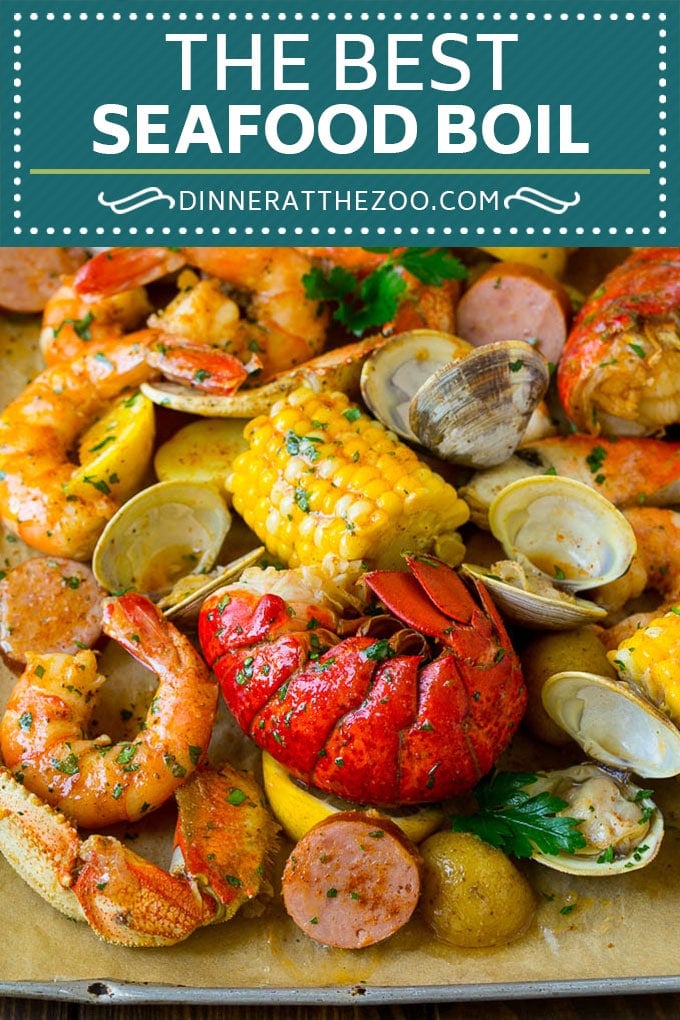 Seafood Boil Recipe | Shrimp Boil #lobster #shrimp #clams #crab #sausage #corn #potatoes #dinner #jonep