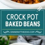 Crock Pot Baked Beans | Slow Cooker Baked Beans #beans #bacon #slowcooker #crockpot #jonep