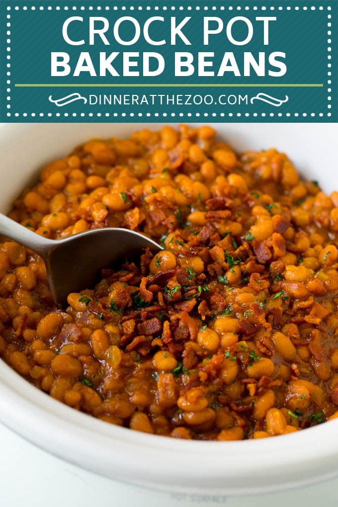 Crock Pot Baked Beans | Slow Cooker Baked Beans #beans #bacon #slowcooker #crockpot #jonep