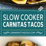 Slow Cooker Carnitas Tacos Recipe | Pork Tacos #tacos #pork #dinner #slowcooker #crockpot #jonep