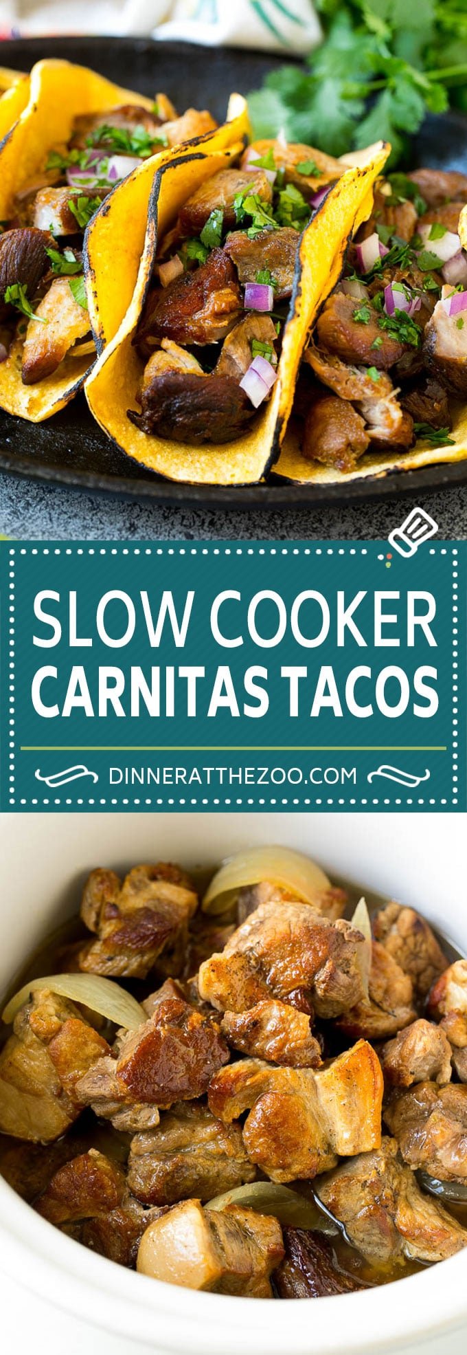 Slow Cooker Carnitas Tacos Recipe | Pork Tacos #tacos #pork #dinner #slowcooker #crockpot #jonep
