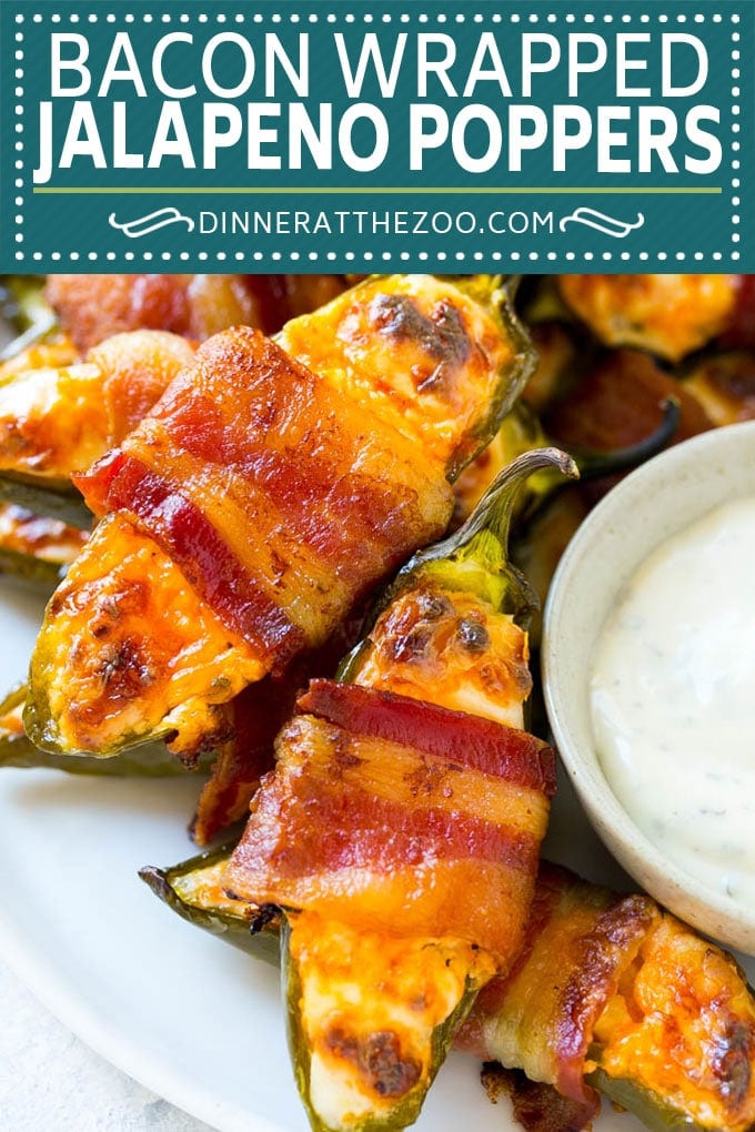 Bacon Wrapped Jalapeno Poppers Recipe | Baked Jalapeno Poppers | Bacon Appetizer #bacon #jalapenos #poppers #appetizer #snack #lowcarb #keto #jonep