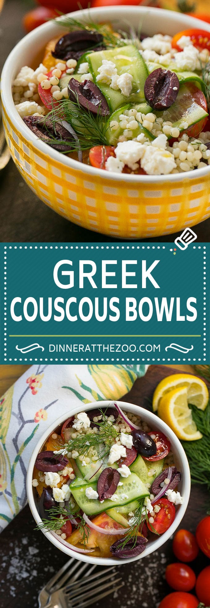 Greek Couscous Bowls #couscous #lunch #jonep